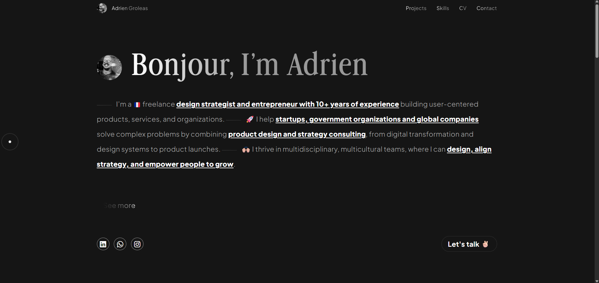 Aperçu du site Adrien Groleas